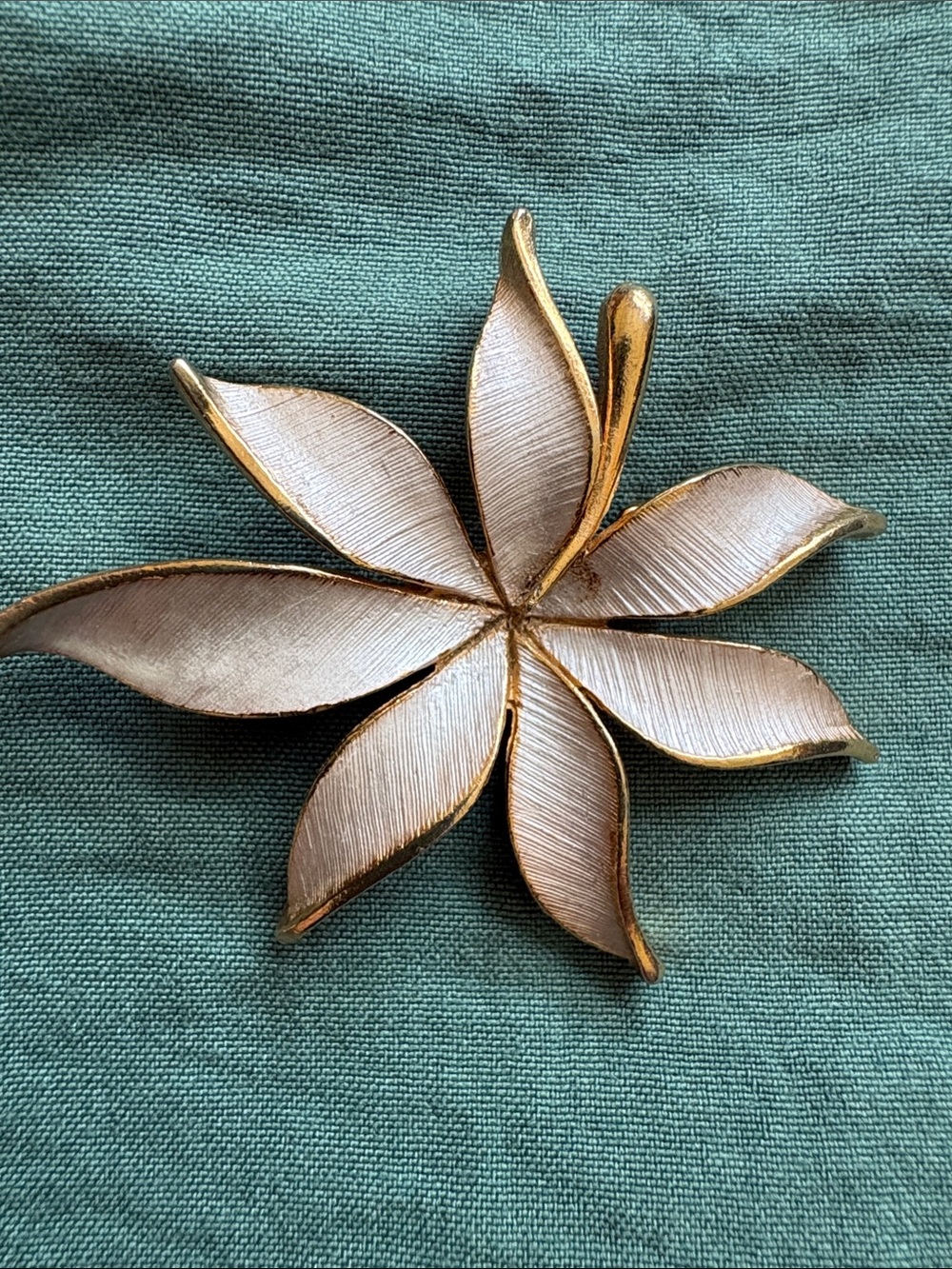 Gold and Cream Floral Petal Brooch - Elegant Women’s Jewelry